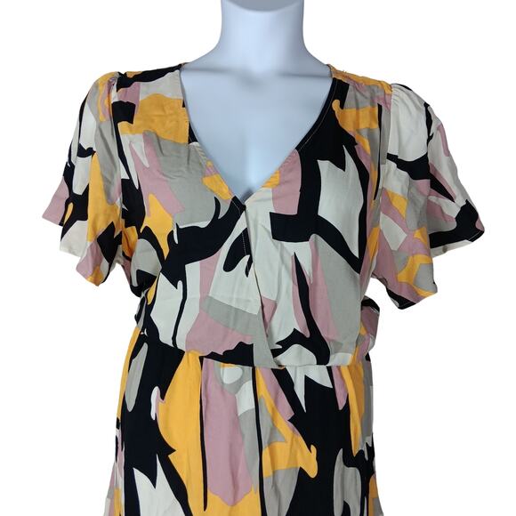 Lascana for Venus Maxi Dress XL Colorful Dress Elastic Waist Yellow and Black - Picture 3 of 12